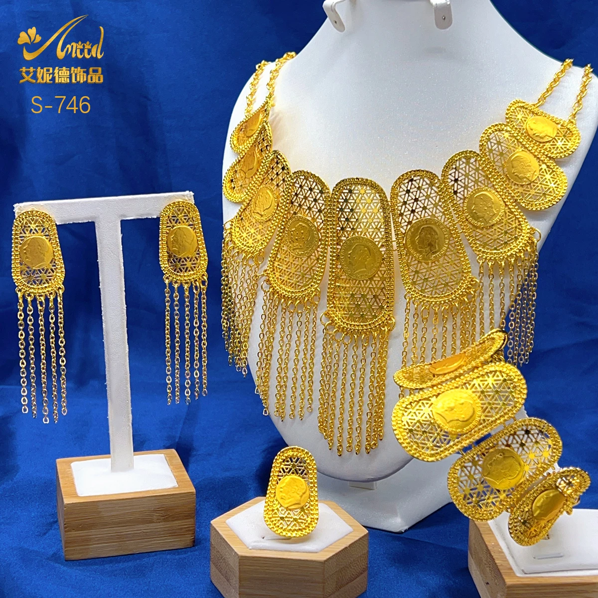 ANIID Ethiopian Gold Color Coin Tassel Necklace Bracelet Jewelry Sets For Women African Bridal Wedding Luxury Gifts
ANIID Ethiopian Gold Color Coin Tassel Necklace Bracelet Jewelry Sets For Women African Bridal Wedding Luxury Gifts