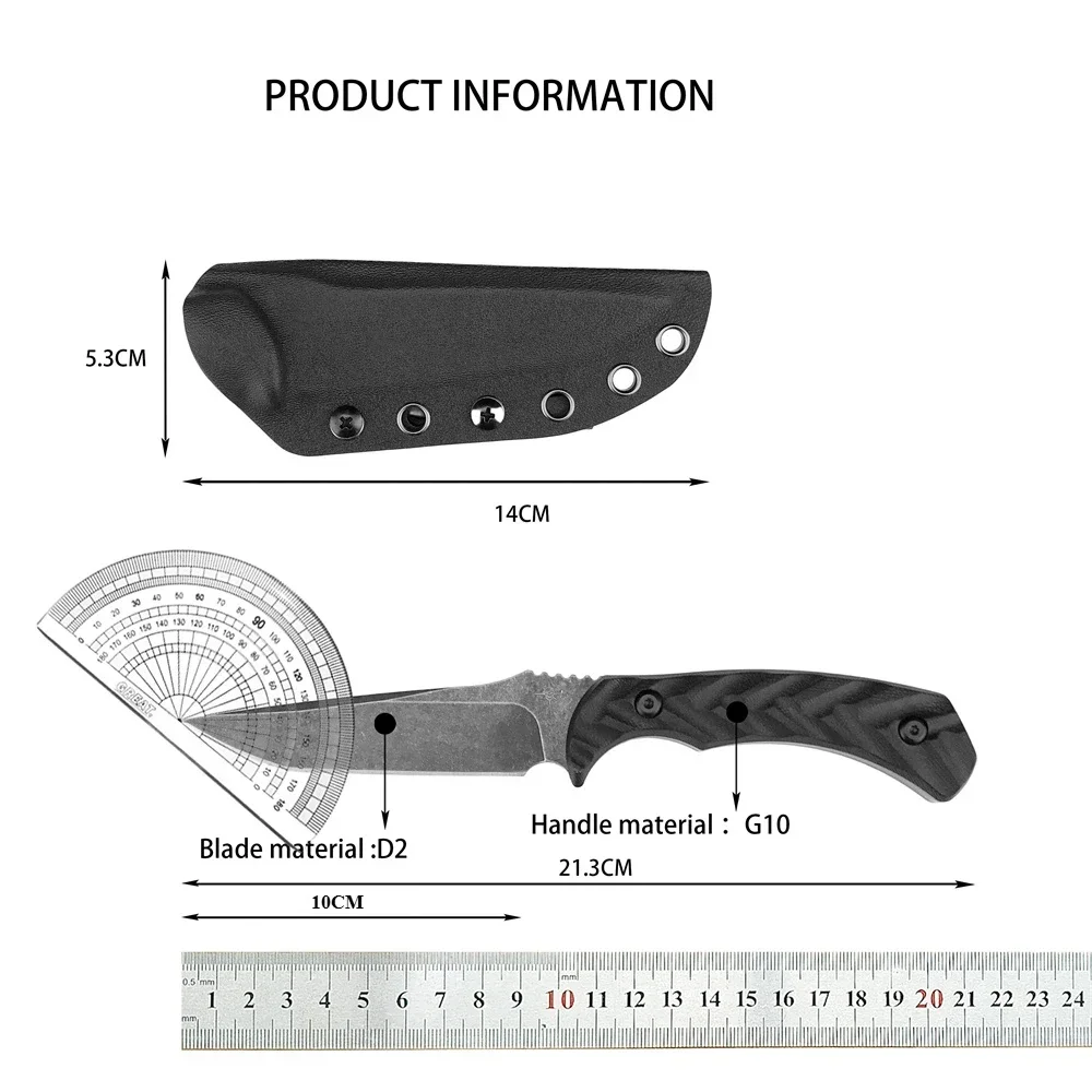 New TOOR Fixed Blade Knife D2-blade G10-handle Outdoor Adventure Straight Knife Tactical Hunting Hiking Edc Tool with Scabbard
New TOOR Fixed Blade Knife D2-blade G10-handle Outdoor Adventure Straight Knife Tactical Hunting Hiking Edc Tool with Scabbard