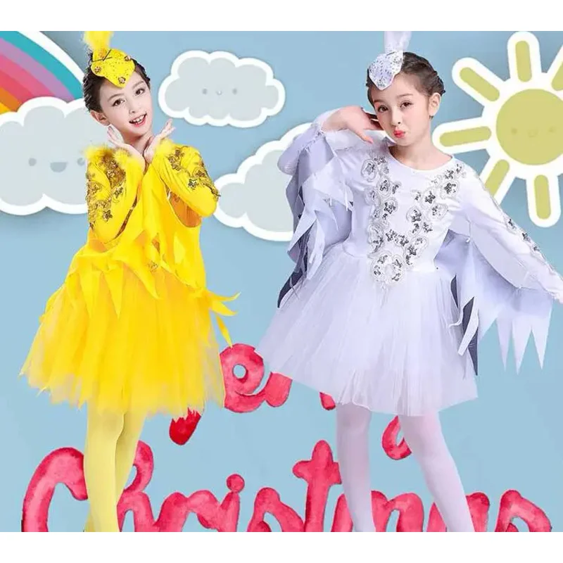 Children Dance Costumes Modern Dance Animal Characters Costumes Halloween Birds Clothing Sparrows Magpie Performance clothing
Children Dance Costumes Modern Dance Animal Characters Costumes Halloween Birds Clothing Sparrows Magpie Performance clothing