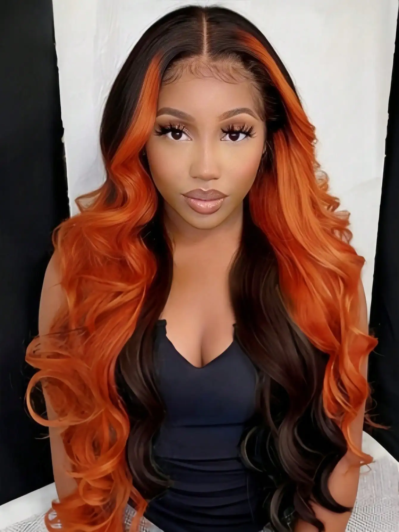 Highlight Ginger Orange Black Lace Front Wig Human Hair 200 Density HD Transparent Wig 13x4 Pre Plucked Lace Front Wig for Women
Highlight Ginger Orange Black Lace Front Wig Human Hair 200 Density HD Transparent Wig 13x4 Pre Plucked Lace Front Wig for Women