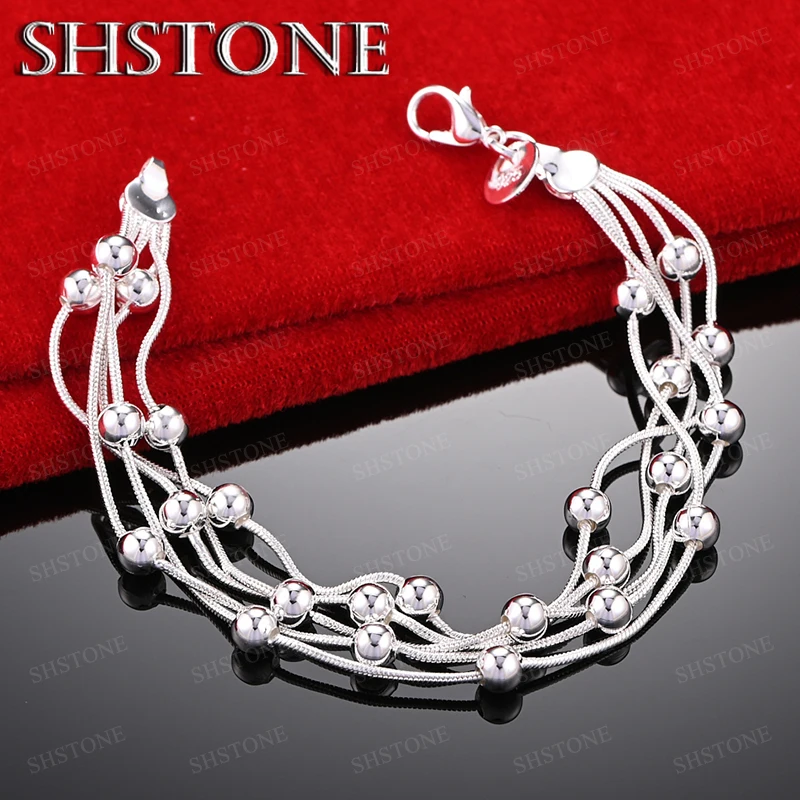 Wholesale 925 Sterling Silver Smooth Multi Bead Bracelet Fine Nice Jewelry Birthday Christmas Gift Party Gift Accessories
Wholesale 925 Sterling Silver Smooth Multi Bead Bracelet Fine Nice Jewelry Birthday Christmas Gift Party Gift Accessories