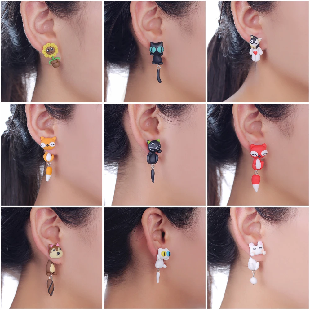 10 пар/компл. случайный стиль, милые серьги-гвоздики ручной работы из полимерной глины, модные украшения, серьги с 3D животными из мультфильмов для женщин, подарок
10 пар/компл. случайный стиль, милые серьги-гвоздики ручной работы из полимерной глины, модные украшения, серьги с 3D животными из мультфильмов для женщин, подарок