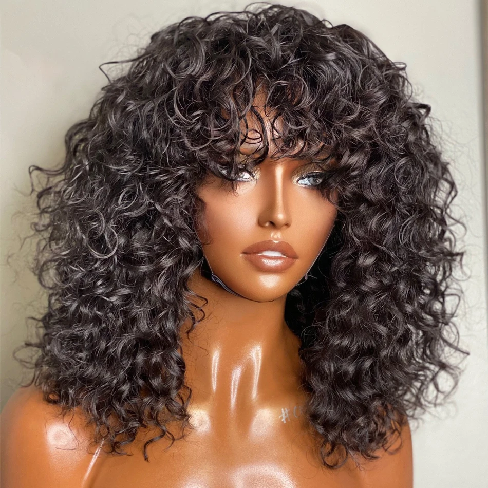 180Density 26“ Long Soft Glueless Natrual Black Kinky Curly Machine Wig with Bangs For Women BabyHair Preplucked Heat Resistant
180Density 26“ Long Soft Glueless Natrual Black Kinky Curly Machine Wig with Bangs For Women BabyHair Preplucked Heat Resistant