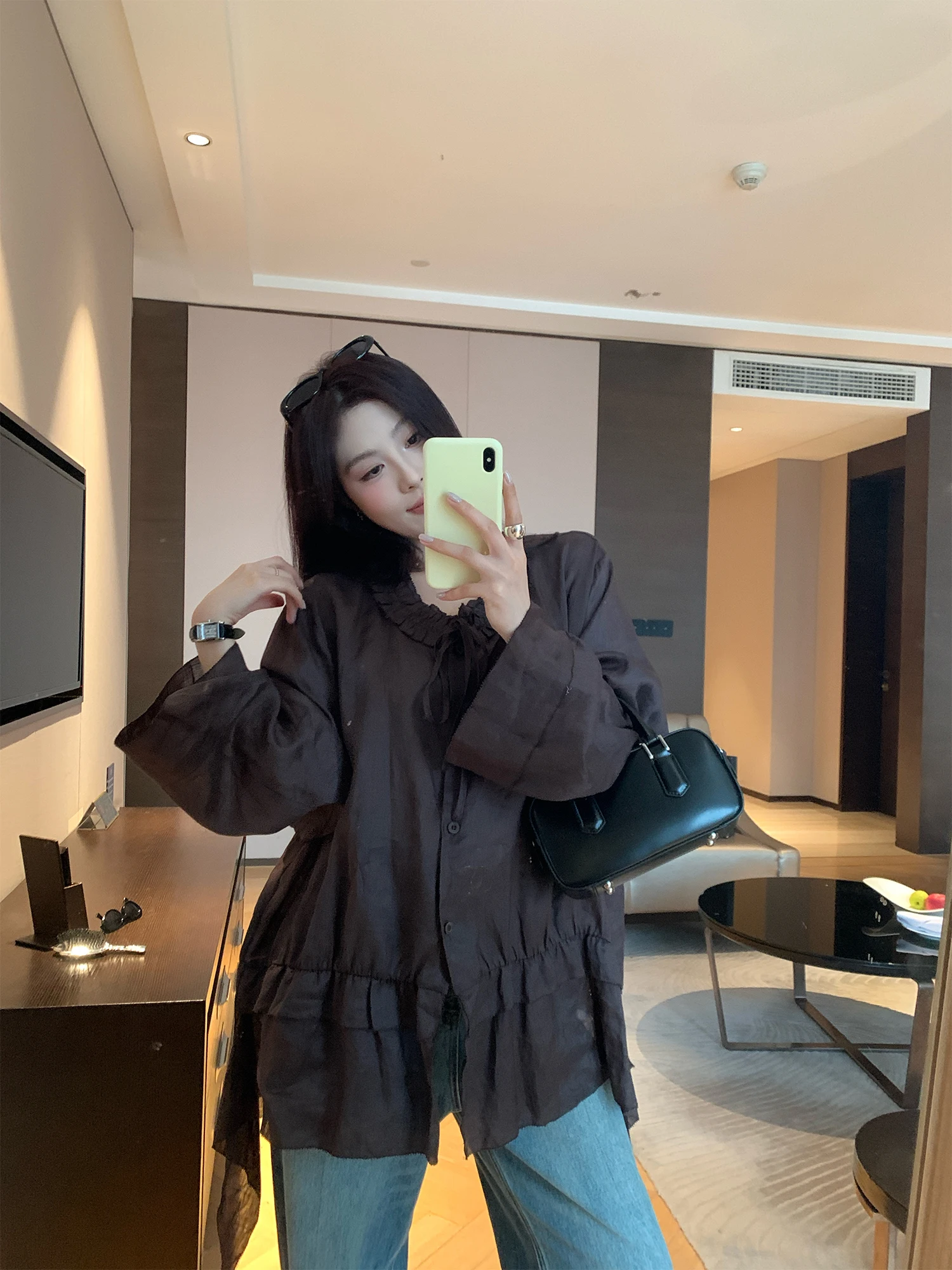 NAZ Large Size Spring Shirt Loose Long Sleeve V-Neck Button-Up Casual Style Comfortable Breathable Lazy Fashion Top for Women
NAZ Large Size Spring Shirt Loose Long Sleeve V-Neck Button-Up Casual Style Comfortable Breathable Lazy Fashion Top for Women