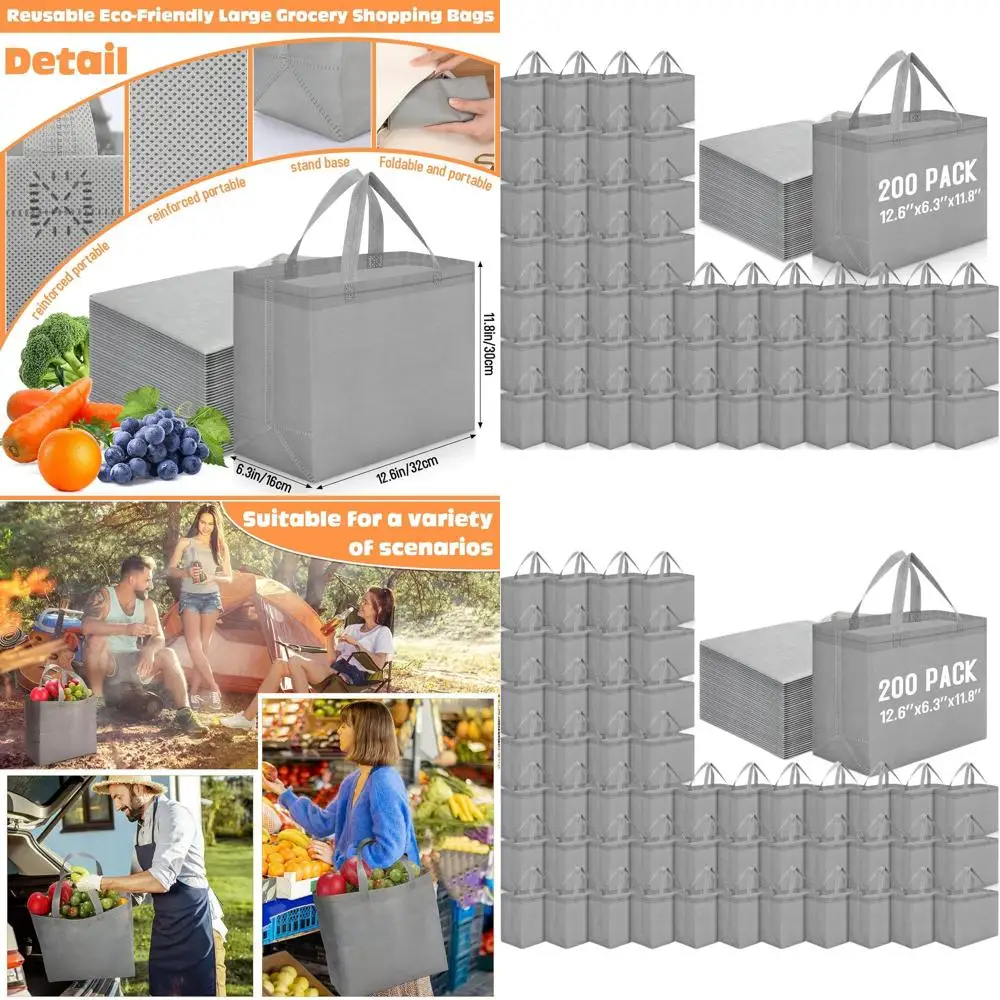 Large Foldable Non-Woven Shopping Bags with Handles, Portable Tote, 12.6 x 11.8 x 6.3 Inches
Large Foldable Non-Woven Shopping Bags with Handles, Portable Tote, 12.6 x 11.8 x 6.3 Inches