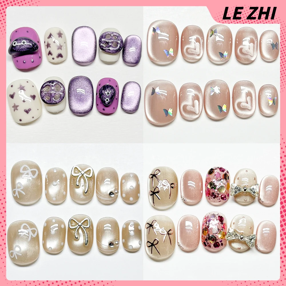 10Pcs Cute Short Square Round Handmade Cat Eye Series False Nail Kawaii Bowknot Sequins Diamond Flowers Reusable Manicure
10Pcs Cute Short Square Round Handmade Cat Eye Series False Nail Kawaii Bowknot Sequins Diamond Flowers Reusable Manicure