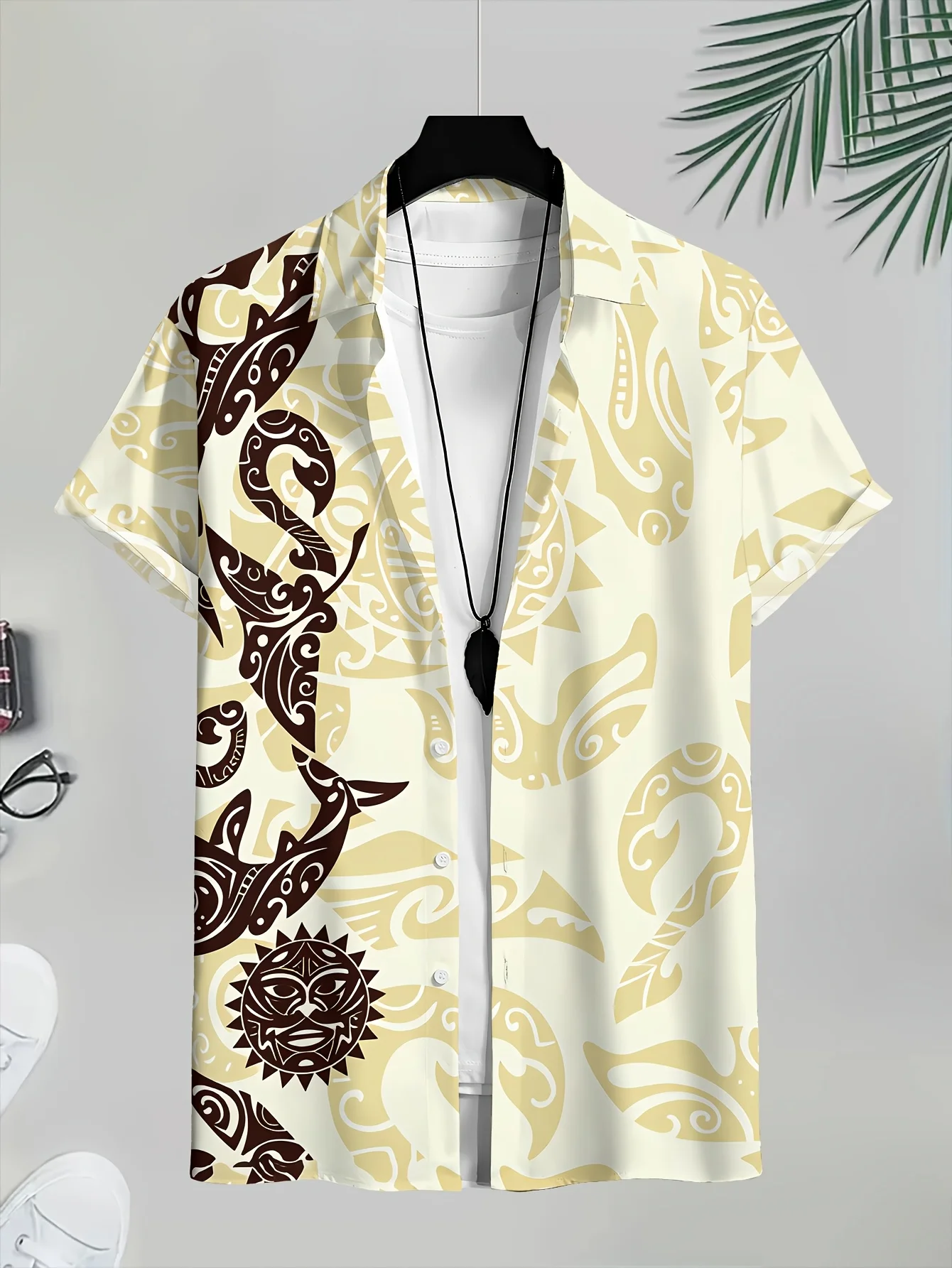 Summer Rice Brown Tribal Totem Floral 3D Print Short-Sleeve Shirt Men's Lapel Single-Breasted Button Beach Shirt
Summer Rice Brown Tribal Totem Floral 3D Print Short-Sleeve Shirt Men's Lapel Single-Breasted Button Beach Shirt