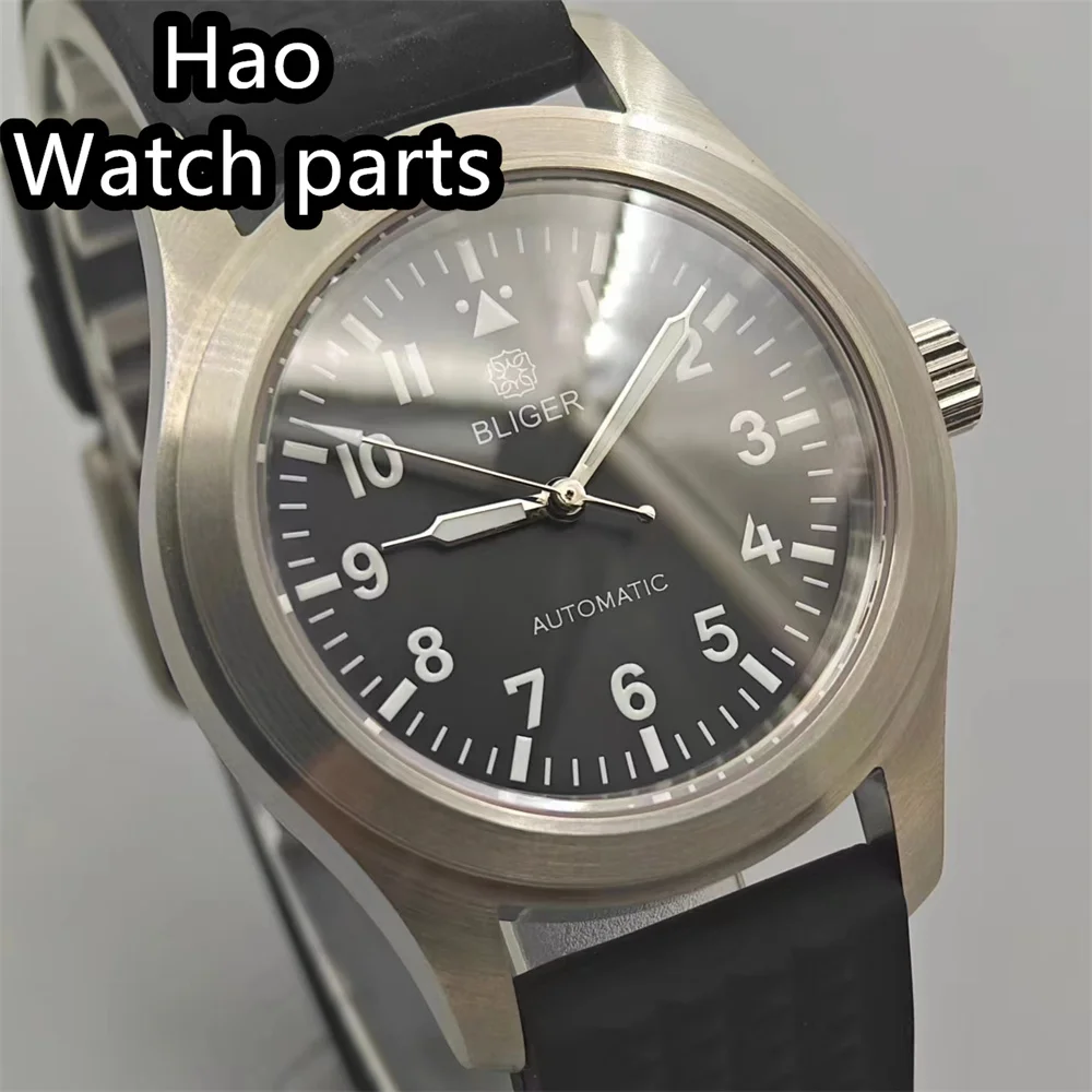 BLIGER 36mm/39mm Pilot Men's Mechanical Watch Dome Sapphire Glass Green Luminous NH35A Automatic Movement Rubber Strap
BLIGER 36mm/39mm Pilot Men's Mechanical Watch Dome Sapphire Glass Green Luminous NH35A Automatic Movement Rubber Strap