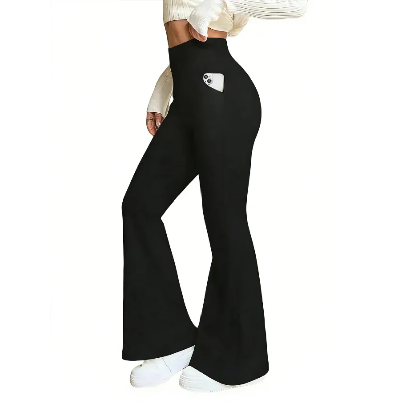 Женские спортивные брюки для фитнеса, расклешенные повседневные брюки для йоги с высокой талией, мягкие эластичные брюки с карманами, удобная посадка, элегантные
Женские спортивные брюки для фитнеса, расклешенные повседневные брюки для йоги с высокой талией, мягкие эластичные брюки с карманами, удобная посадка, элегантные