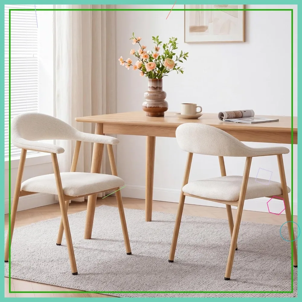 Set of 2 Linen Fabric Dining Chairs with Curved Backrest and Metal Legs, Beige
Set of 2 Linen Fabric Dining Chairs with Curved Backrest and Metal Legs, Beige