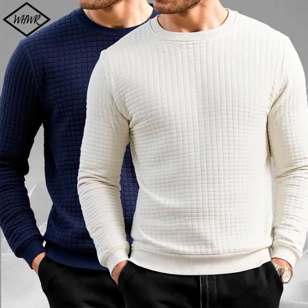 Spring Autumn Men's Crew Neck Pullover Jacquard Check Long SleeveSweatshirts Solid Color Casual Knitted Sweaters Slim Clothing
Spring Autumn Men's Crew Neck Pullover Jacquard Check Long SleeveSweatshirts Solid Color Casual Knitted Sweaters Slim Clothing