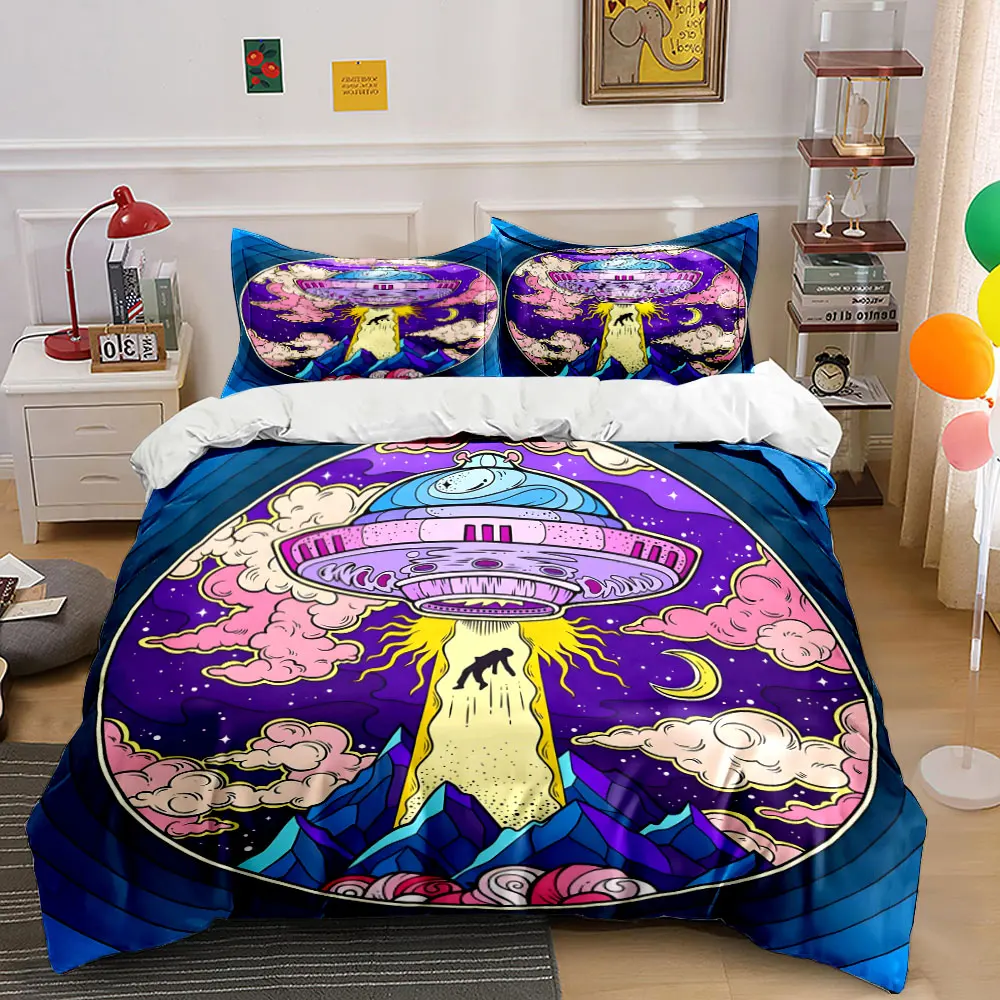 "Vivid Alien Abduction Poster Series" Exquisite three-piece bedding set gift for kids and adults
"Vivid Alien Abduction Poster Series" Exquisite three-piece bedding set gift for kids and adults
