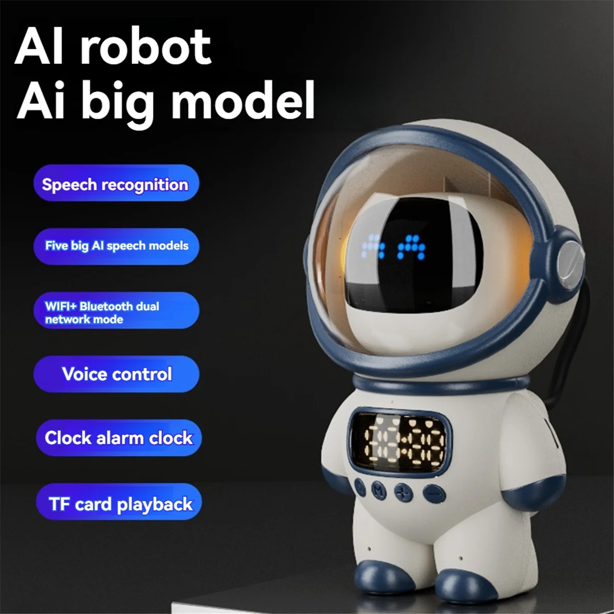 ABJZ Smart AI Robot Wireless Bluetooth Speaker Sound Box Audio Alarm Clock FM Radio for Boy Girl Student Gift
ABJZ Smart AI Robot Wireless Bluetooth Speaker Sound Box Audio Alarm Clock FM Radio for Boy Girl Student Gift