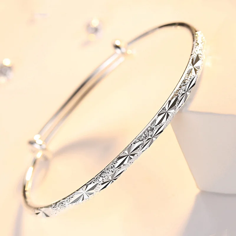 925 Sterling Silver Bracelets for Women Frosted Shiny Stars Bangle Adjustable Jewelry Fashion Party Gifts Girl Student
925 Sterling Silver Bracelets for Women Frosted Shiny Stars Bangle Adjustable Jewelry Fashion Party Gifts Girl Student