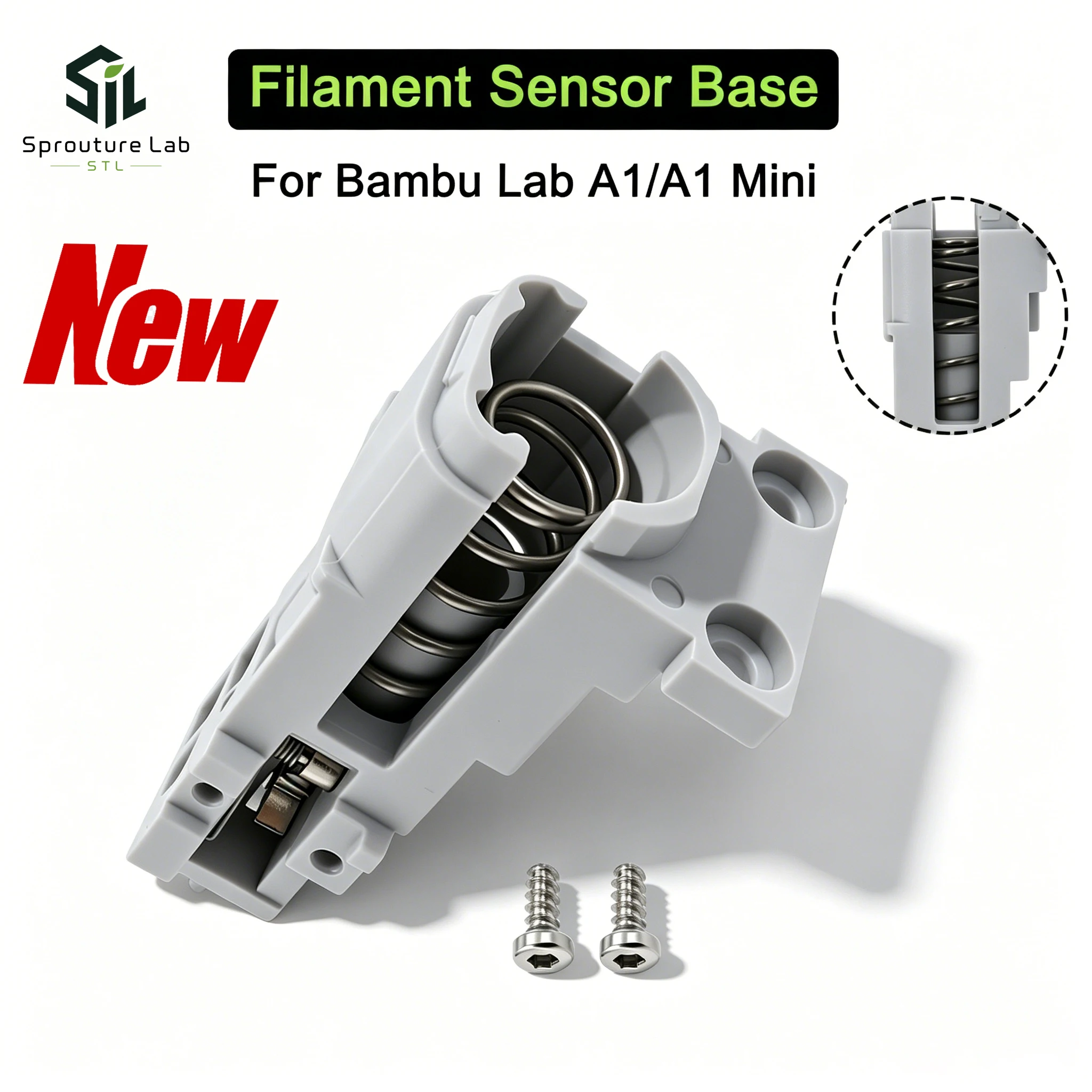 For 3D Printer A1 Series Filament Sensor Base 3D Printer Accessory Bambu Lab A1/A1 Mini Filament Sensor Base 3D Print Parts
For 3D Printer A1 Series Filament Sensor Base 3D Printer Accessory Bambu Lab A1/A1 Mini Filament Sensor Base 3D Print Parts