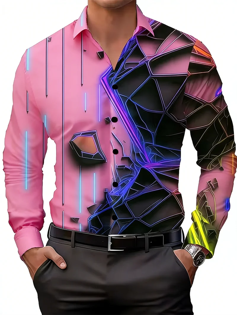 Новая мужская повседневная рубашка с длинными рукавами и 3D-принтом, классический узор, воротник на пуговицах, повседневная рубашка с длинными рукавами, топ
Новая мужская повседневная рубашка с длинными рукавами и 3D-принтом, классический узор, воротник на пуговицах, повседневная рубашка с длинными рукавами, топ