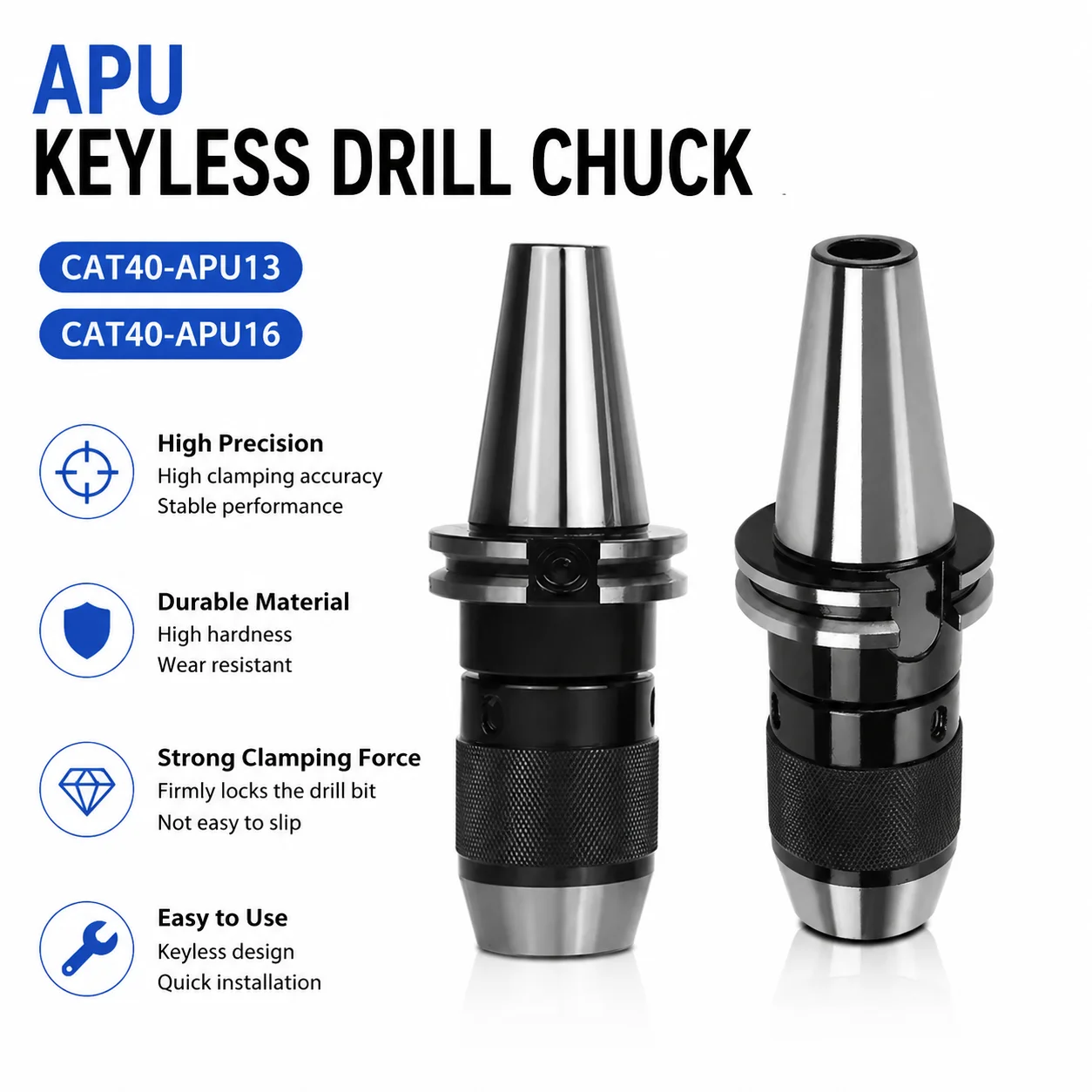 CAT40 APU13 CAT40 APU16 keyless drill Tool Holder chuck arbor for CNC Lathe Milling Drill Press CAT50 APU13 APU16
CAT40 APU13 CAT40 APU16 keyless drill Tool Holder chuck arbor for CNC Lathe Milling Drill Press CAT50 APU13 APU16