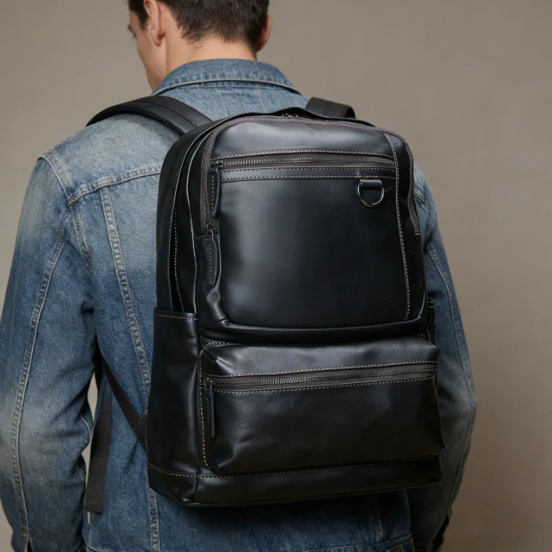 Men's Grain Cowhide Backpack, Large Capacity Genuine Leather Travel Pack, Business Casual Lap Daypack
Men's Grain Cowhide Backpack, Large Capacity Genuine Leather Travel Pack, Business Casual Lap Daypack