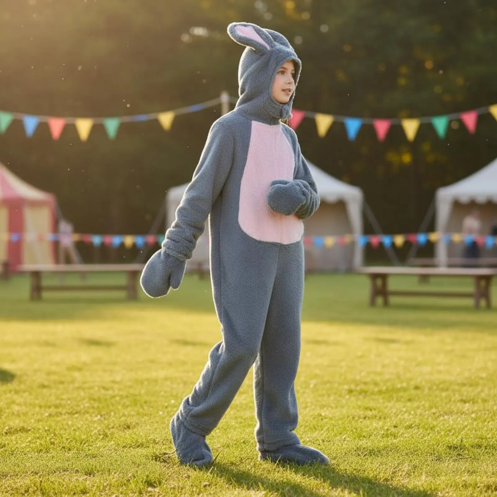 Kids Hare Costume 4-Piece Set Soft Hare Jumpsuit Hare Onesie Hooded Design Creature Outfit for Stage Performance, Cosplay
Kids Hare Costume 4-Piece Set Soft Hare Jumpsuit Hare Onesie Hooded Design Creature Outfit for Stage Performance, Cosplay