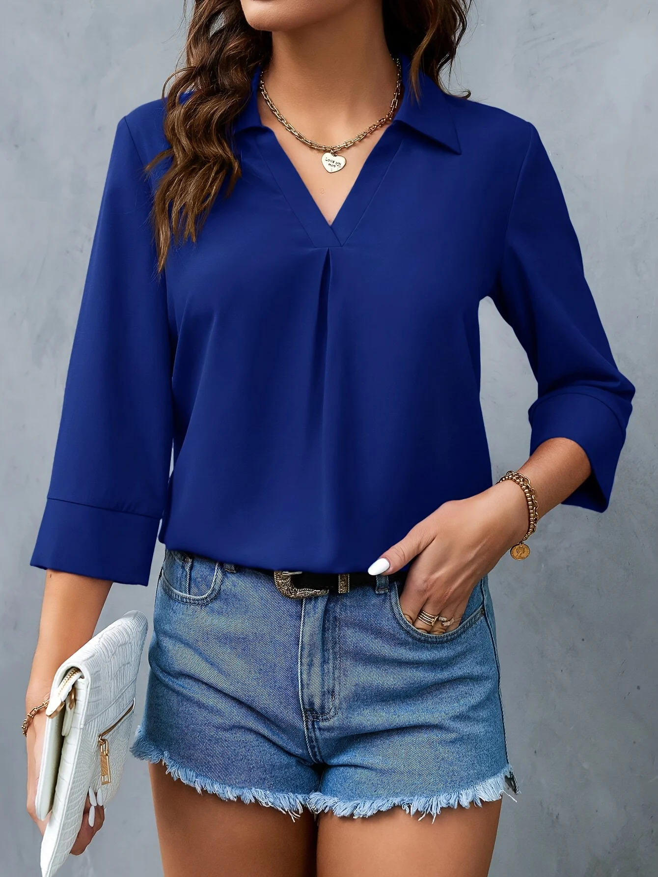 Women's Fashion Spring/summer Long Sleeve Solid Color Shirt Ladies Casual Elegant V-neck Blouse Shirt
Women's Fashion Spring/summer Long Sleeve Solid Color Shirt Ladies Casual Elegant V-neck Blouse Shirt