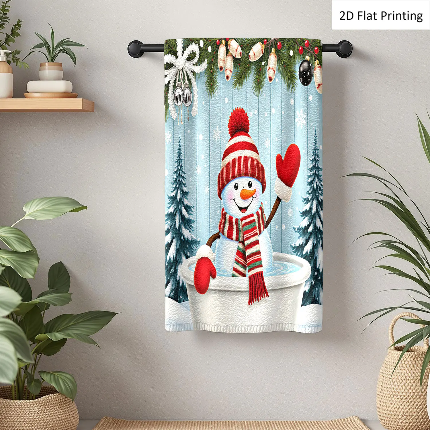 1Pc Christmas Snowman Hat Scarf Mittens Tub Bathroom Hand Towel Bath Towel, Multiple Size Microfiber Polyester Towel, Unique Home Decorative Kitchen Towels, Festival Bathroom Accessories Decor, Quick Dry and Absorbent
1Pc Christmas Snowman Hat Scarf Mittens Tub Bathroom Hand Towel Bath Towel, Multiple Size Microfiber Polyester Towel, Unique Home Decorative Kitchen Towels, Festival Bathroom Accessories Decor, Quick Dry and Absorbent