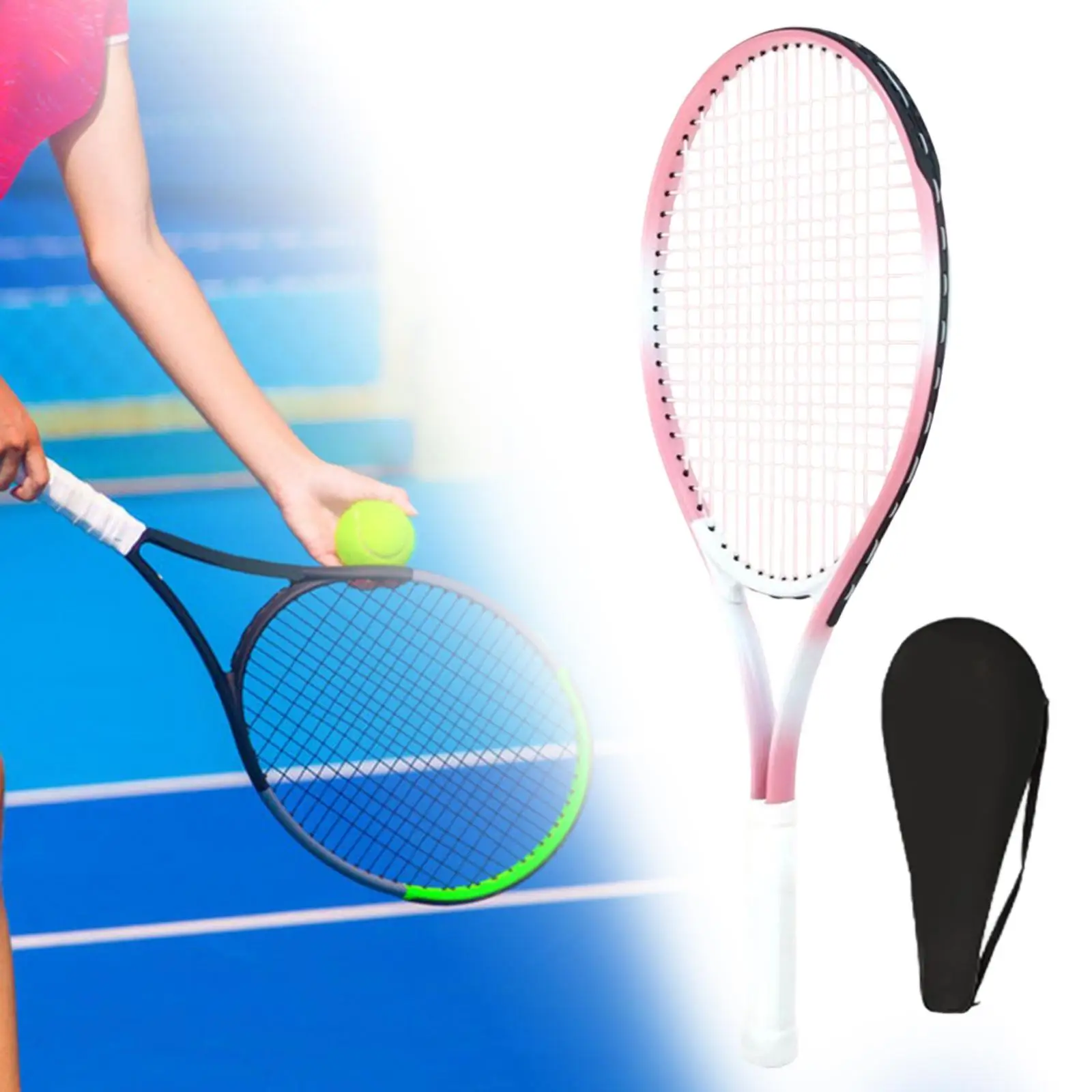 Tennis Racket with Material, Pre-, Shock-absorbing Handle And Generous Hitting Surface for Beginners And Adults
Tennis Racket with Material, Pre-, Shock-absorbing Handle And Generous Hitting Surface for Beginners And Adults