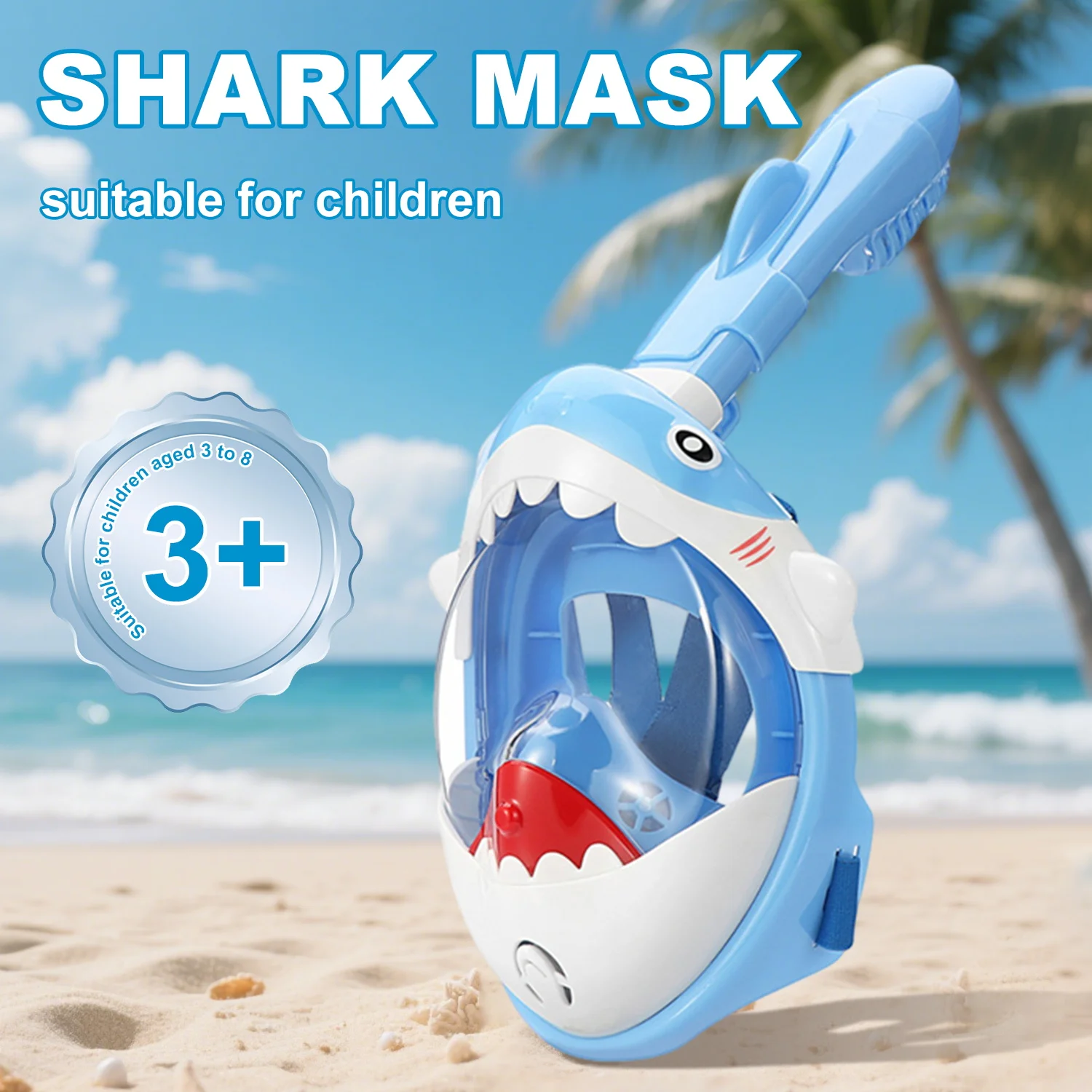 Kids Shark Snorkel Mask Anti-Fog Full-Face with GoPro Mount, Soft Silicone for Ocean Travel tube snorkel mask for Children
Kids Shark Snorkel Mask Anti-Fog Full-Face with GoPro Mount, Soft Silicone for Ocean Travel tube snorkel mask for Children