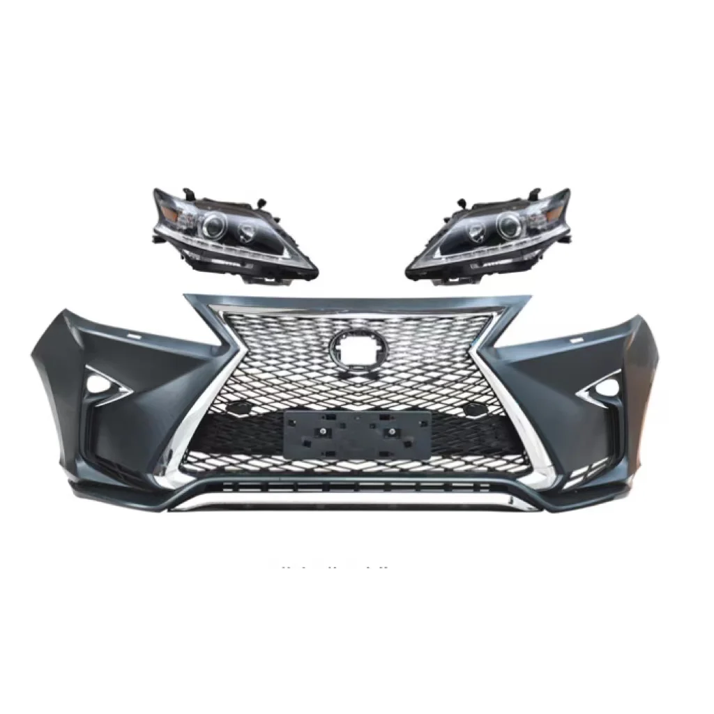 Передний бампер RX270 RX350 2009-2012 Upgrade 2016 RX F-sport в сборе с головными фонарями, 2016 RX Body kits
Передний бампер RX270 RX350 2009-2012 Upgrade 2016 RX F-sport в сборе с головными фонарями, 2016 RX Body kits