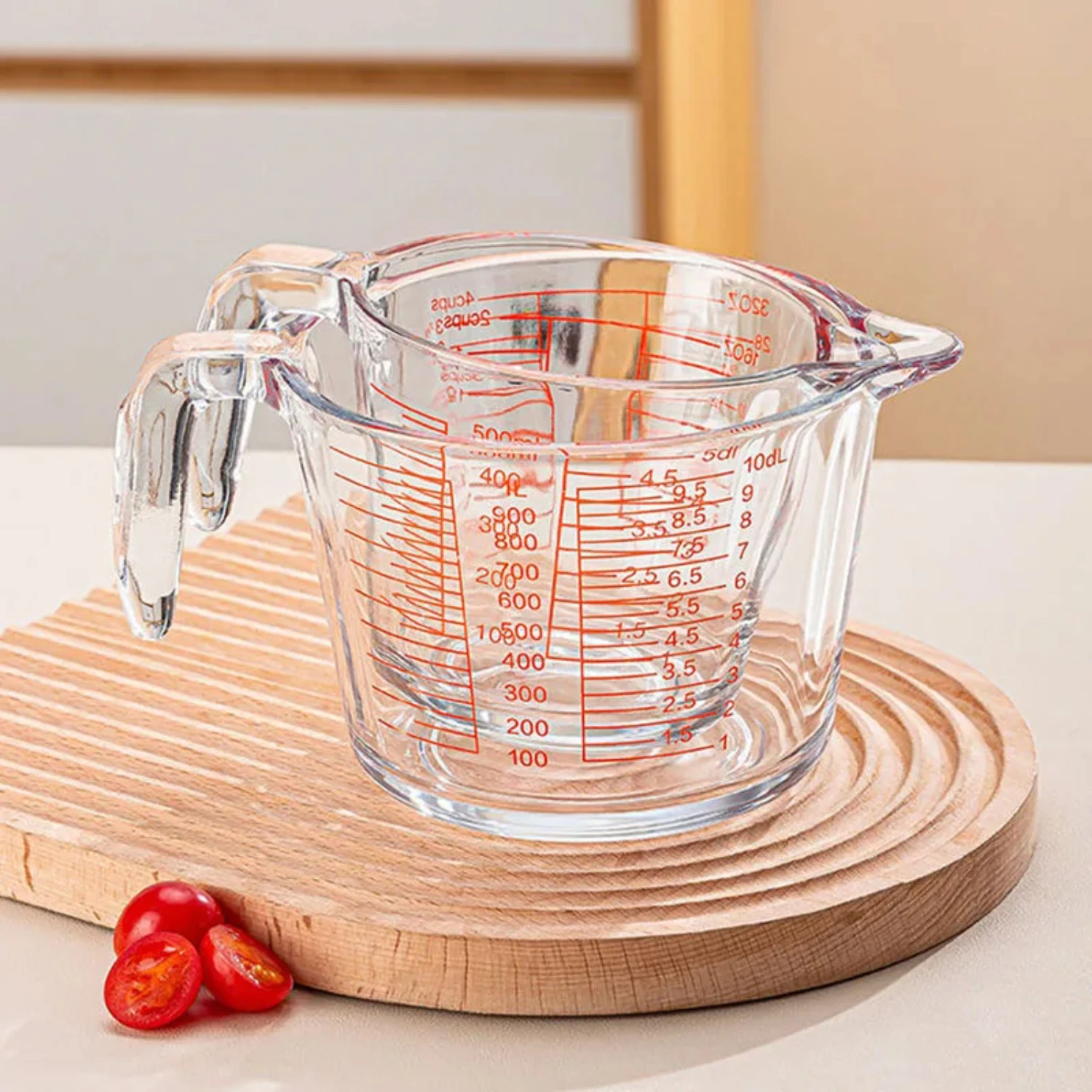 1L High Capacity Glass Measuring Cup with Scale Baking Tools Microwave Thickened Handle Transparent Measuring Glass Cup
1L High Capacity Glass Measuring Cup with Scale Baking Tools Microwave Thickened Handle Transparent Measuring Glass Cup