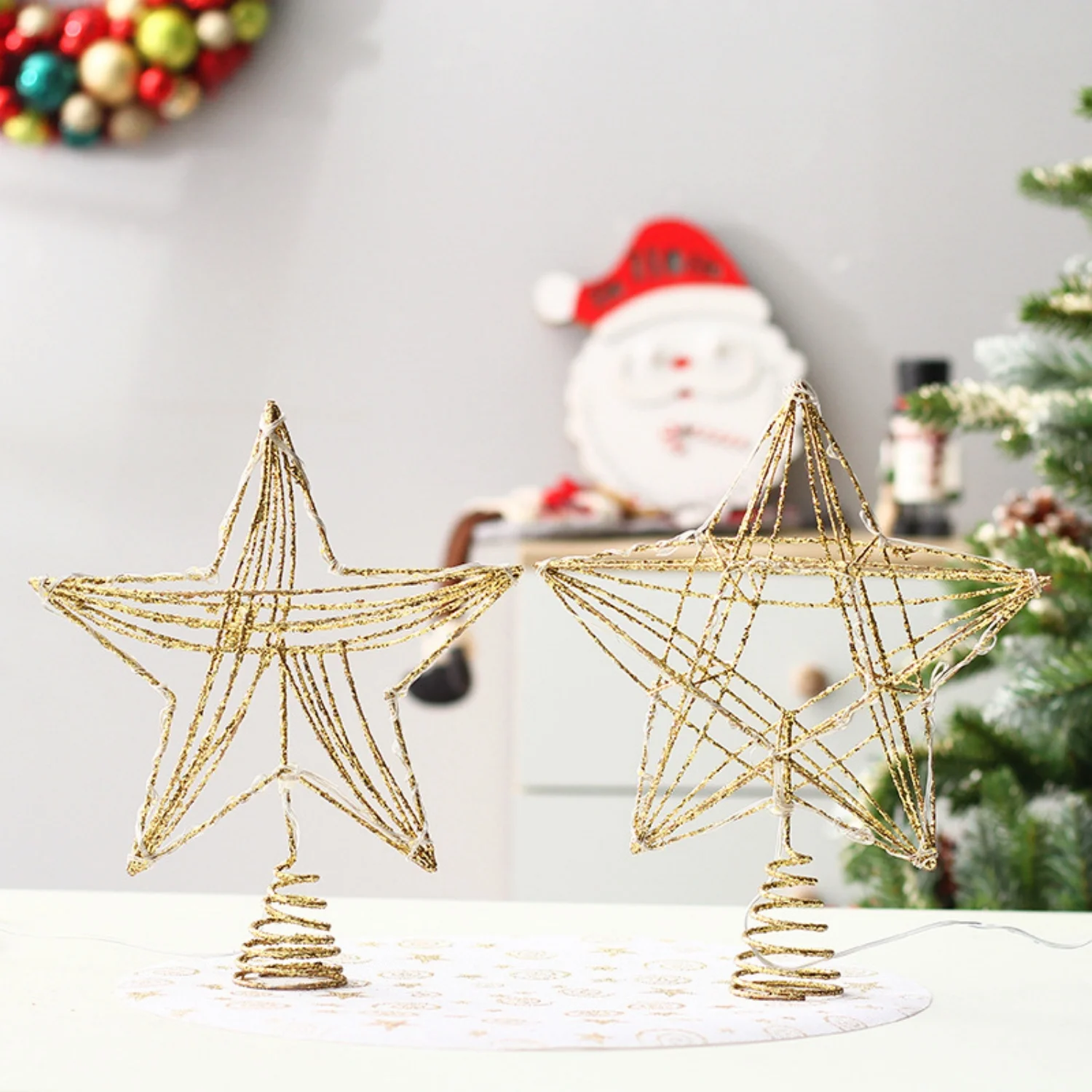 Glitter Christmas Tree Topper Ornament Luminous LED Star Ornament Festival Party Decor Navidad New Year Home Decoration Props
Glitter Christmas Tree Topper Ornament Luminous LED Star Ornament Festival Party Decor Navidad New Year Home Decoration Props