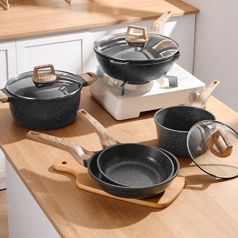 Stone pot set Full set of household soup pot non-stick kitchen utensils 
Stone pot set Full set of household soup pot non-stick kitchen utensils