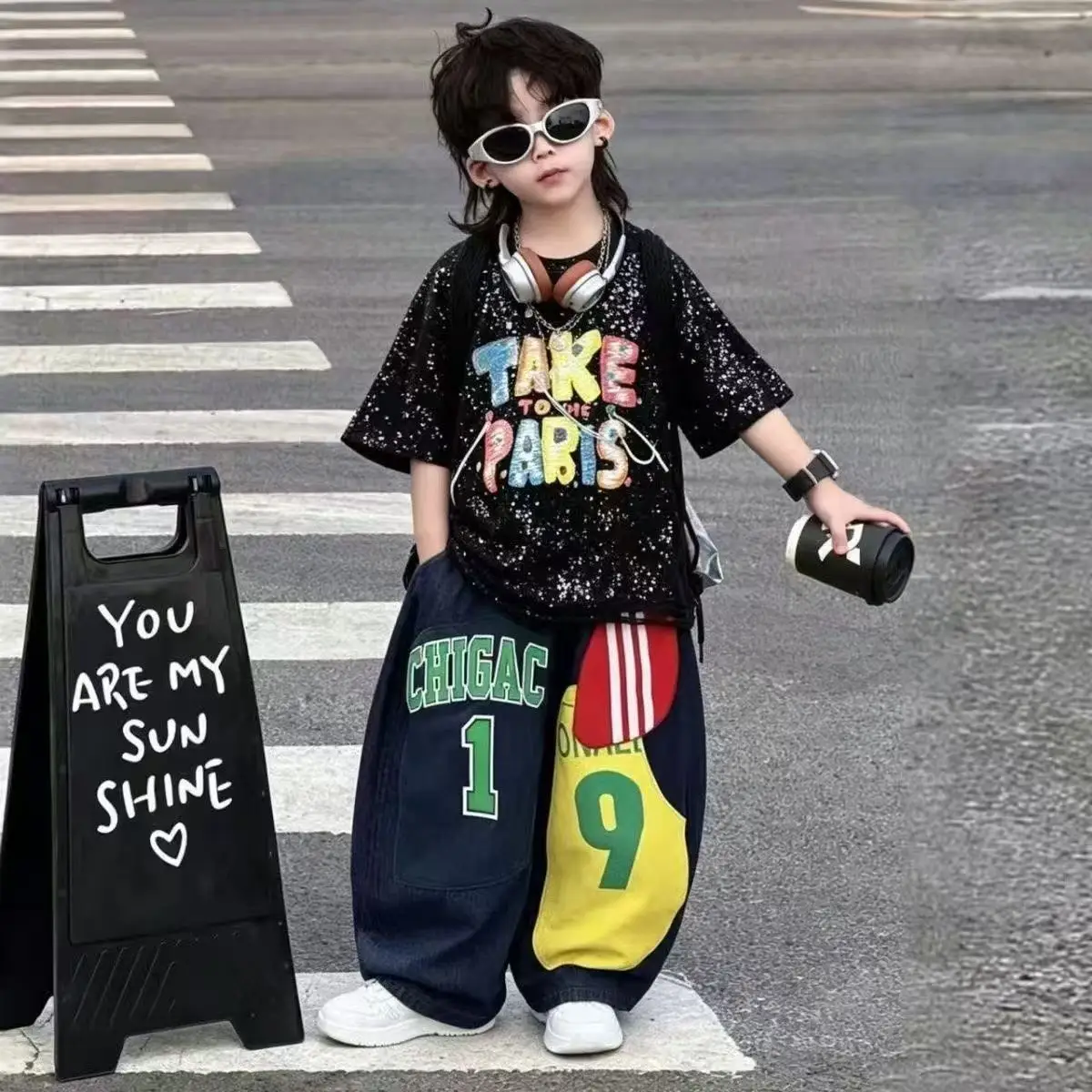 Boys' Summer Set 2026 Fashion New Style Children's Loose Short Sleeve Printed T-shirt+Casual Jeans Two Piece Set
Boys' Summer Set 2026 Fashion New Style Children's Loose Short Sleeve Printed T-shirt+Casual Jeans Two Piece Set