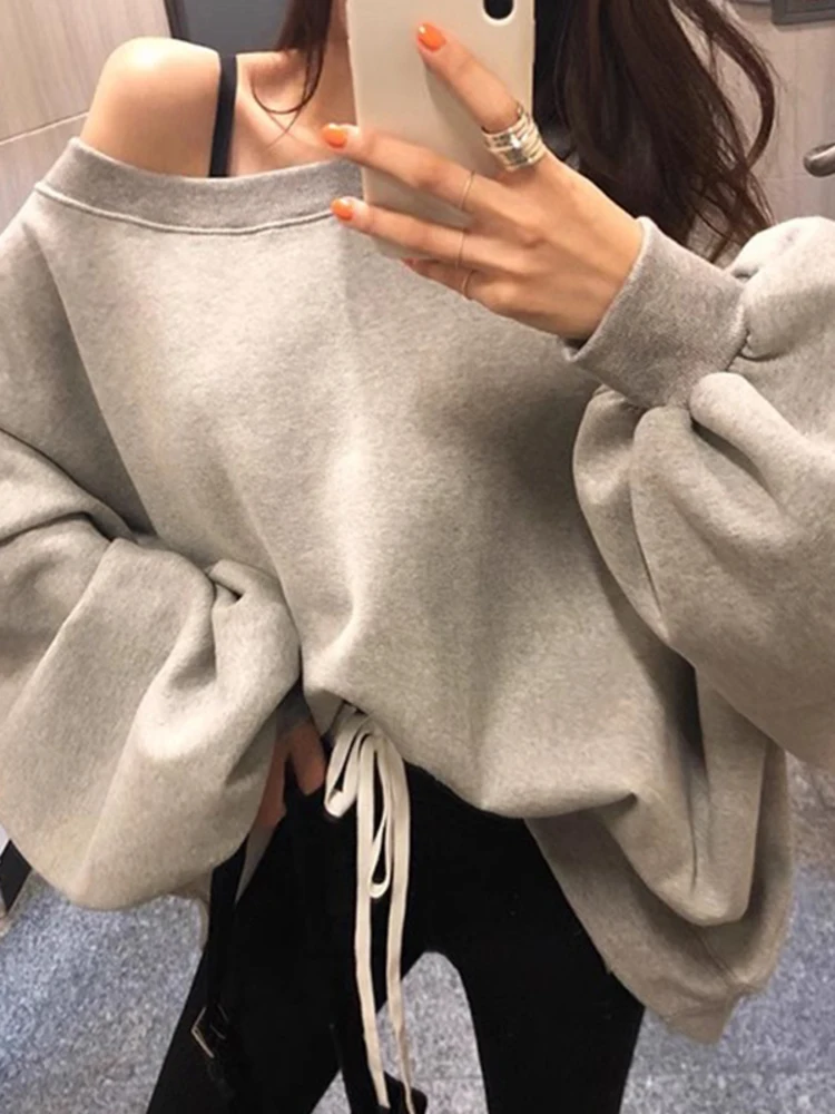 Irregular Off Shoulder Sweatshirts Women Plush Thickened Loose Long Sleeve Pullovers Top 2023 Autumn Winter New X394
Irregular Off Shoulder Sweatshirts Women Plush Thickened Loose Long Sleeve Pullovers Top 2023 Autumn Winter New X394