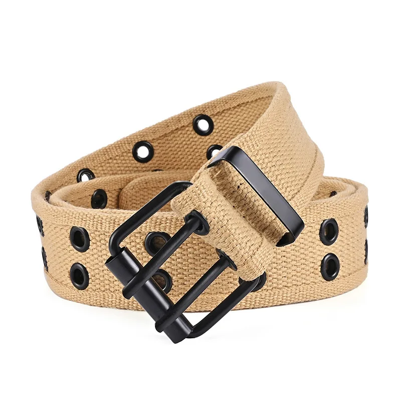 Casual Minimalist Unisex Double-Row Belt with Two Holes Youth Canvas Belt for Everyday Men’s Workwear, Punk Buckle Trouser Belt
Casual Minimalist Unisex Double-Row Belt with Two Holes Youth Canvas Belt for Everyday Men’s Workwear, Punk Buckle Trouser Belt