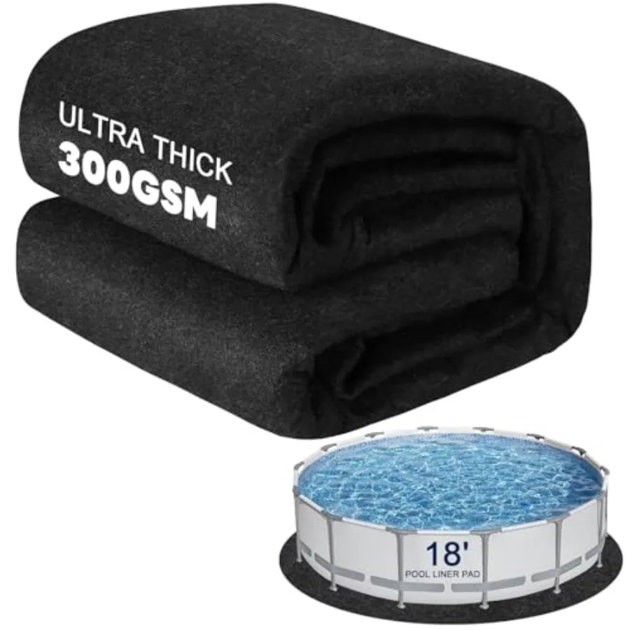 Above Ground Swimming Pool Liner Pad, 300G/M Geotextile Material, Gray, Thicker Double-Density Puncture-Resistant Padding for 1
Above Ground Swimming Pool Liner Pad, 300G/M Geotextile Material, Gray, Thicker Double-Density Puncture-Resistant Padding for 1