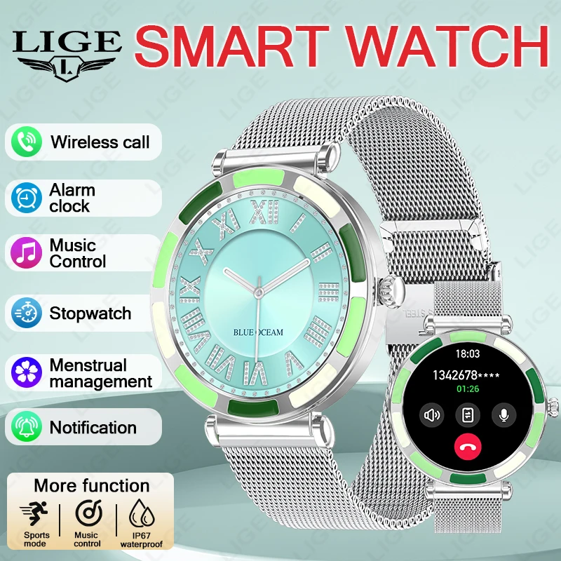 LIGE Luxury Women Smart Watches 360*360 HD Screen Sports Bracelet Custom Dial Heart Rate Voice Call Smartwatch For Android iOS
LIGE Luxury Women Smart Watches 360*360 HD Screen Sports Bracelet Custom Dial Heart Rate Voice Call Smartwatch For Android iOS