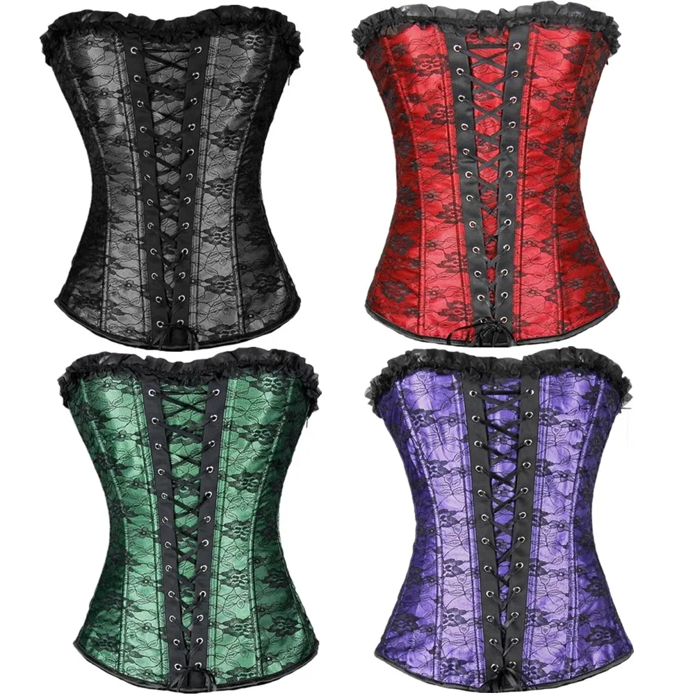 Sexy Corset Bustier Women Victorian Corselet Overbust Vintage Style Brocade Strapless Lace Corset Floral Satin
Sexy Corset Bustier Women Victorian Corselet Overbust Vintage Style Brocade Strapless Lace Corset Floral Satin