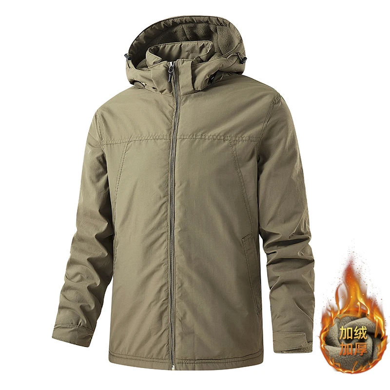 Military Warm Jacket Fleece Lined Hooded Jacket Waterproof Men Coat Outwear Hiking Windbreaker Jacket Hat Detachable Windbreaker
Military Warm Jacket Fleece Lined Hooded Jacket Waterproof Men Coat Outwear Hiking Windbreaker Jacket Hat Detachable Windbreaker