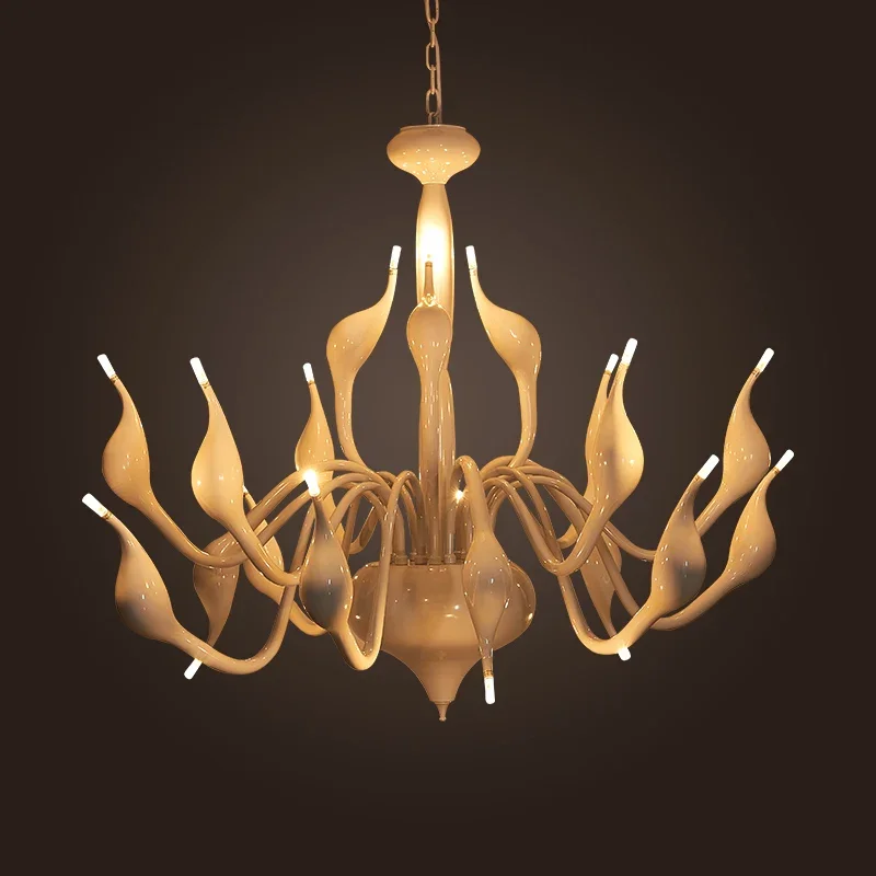 Modern swan led Chandelier light Art Deco European 12/18/24 head Gold chrome black white metal plating Dining Room Cafe Fixture
Modern swan led Chandelier light Art Deco European 12/18/24 head Gold chrome black white metal plating Dining Room Cafe Fixture