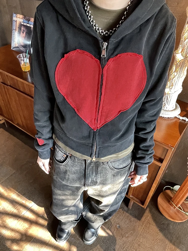 MMBBT Original Heart Patchwork Waed Long Sve Hoodie Women's Spring Autumn American Retro Hooded Cardigan Zipper Jaet
MMBBT Original Heart Patchwork Waed Long Sve Hoodie Women's Spring Autumn American Retro Hooded Cardigan Zipper Jaet
