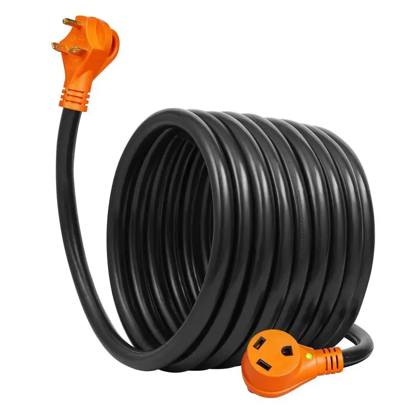 RV Power Cable 25FT For Campers Trailers Generators, 30 Amp Heavy Duty STW Wire NEMA TT-30P To TT-30R LED Indicator Finger Grip Handle 15A Adapter ETL Listed
RV Power Cable 25FT For Campers Trailers Generators, 30 Amp Heavy Duty STW Wire NEMA TT-30P To TT-30R LED Indicator Finger Grip Handle 15A Adapter ETL Listed