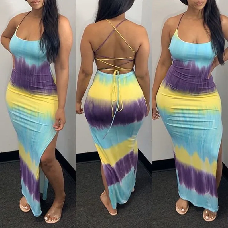 SKMY Sexy Clothes For Women Fashion Gradient Print Lace Up Backless Split Bodycon Dress Summer New Sleeveless Beach Dress
SKMY Sexy Clothes For Women Fashion Gradient Print Lace Up Backless Split Bodycon Dress Summer New Sleeveless Beach Dress