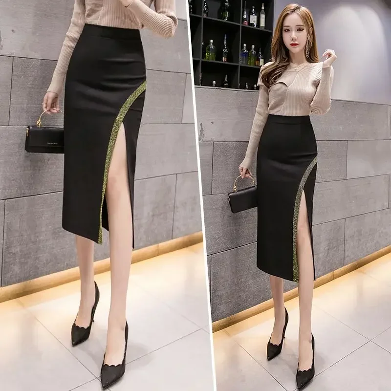 Женская юбка в корейском стиле, шикарные юбки для женщин, облегающие миди в стиле пэчворк с разрезом и высокой талией, роскошная элегантная уличная одежда в стиле Харадзюку
Женская юбка в корейском стиле, шикарные юбки для женщин, облегающие миди в стиле пэчворк с разрезом и высокой талией, роскошная элегантная уличная одежда в стиле Харадзюку