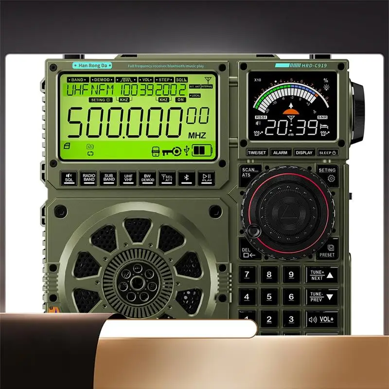 X64A-Hanrongda HRD-C919 AIR FM MW SW Shortwave VHF UHF WB Multi-Band Radio Portable Aviation Band Radio Receiver
X64A-Hanrongda HRD-C919 AIR FM MW SW Shortwave VHF UHF WB Multi-Band Radio Portable Aviation Band Radio Receiver