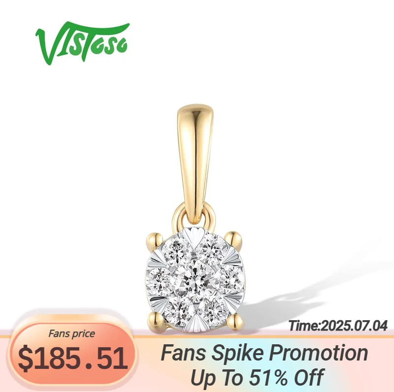 VISTOSO Genuine 14K 585 Yellow Gold Pendant For Women Sparkling Diamond Simple Daily Wearing Engagement Fine Jewelry
VISTOSO Genuine 14K 585 Yellow Gold Pendant For Women Sparkling Diamond Simple Daily Wearing Engagement Fine Jewelry
