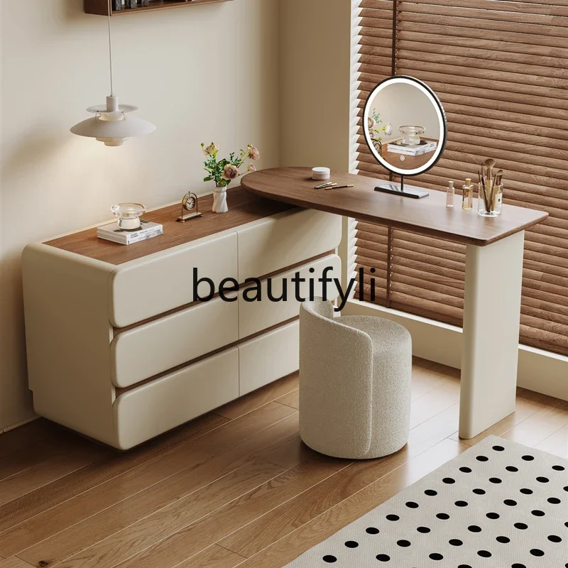 A16 Medieval solid wood dresser, chest, integrated makeup table, bedroom, walnut bay window designer 
A16 Medieval solid wood dresser, chest, integrated makeup table, bedroom, walnut bay window designer