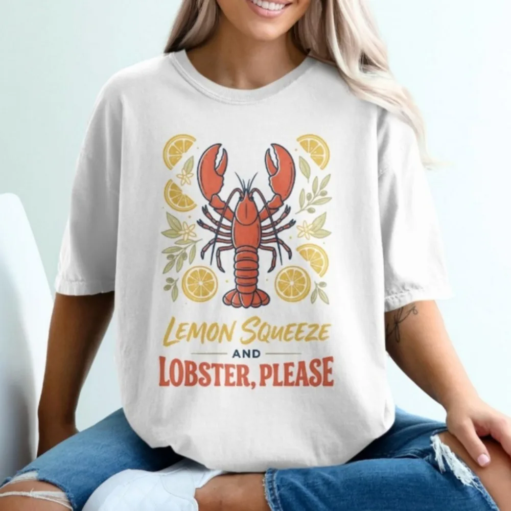 Lemon Squeeze Lobster Please T-Shirt Seafood Lover Gift Summer Ocean Foodie Tee Coastal Crustacean Vacation Clothes
Lemon Squeeze Lobster Please T-Shirt Seafood Lover Gift Summer Ocean Foodie Tee Coastal Crustacean Vacation Clothes