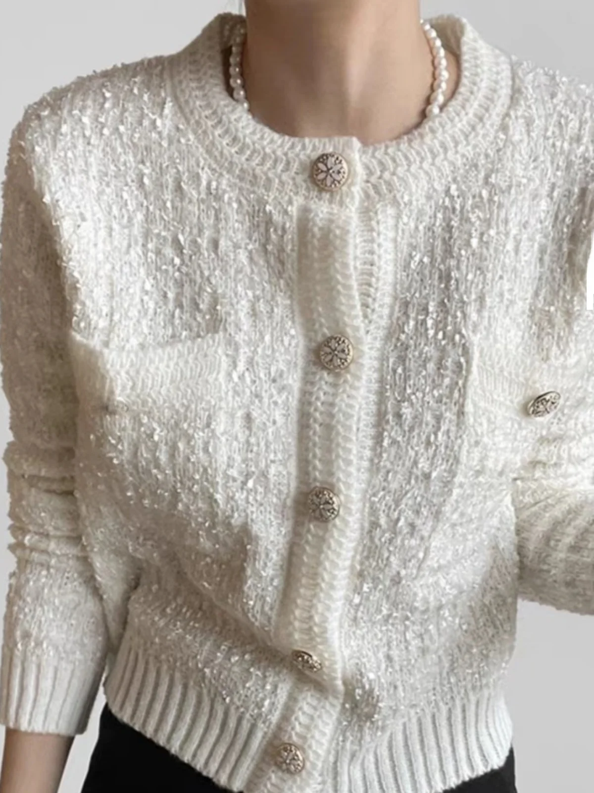 Korean Sle ort Thiened Knitted Sweater Coat Ele Chic Single Button Slim Fit Small Size Open Cardigan for Women
Korean Sle ort Thiened Knitted Sweater Coat Ele Chic Single Button Slim Fit Small Size Open Cardigan for Women