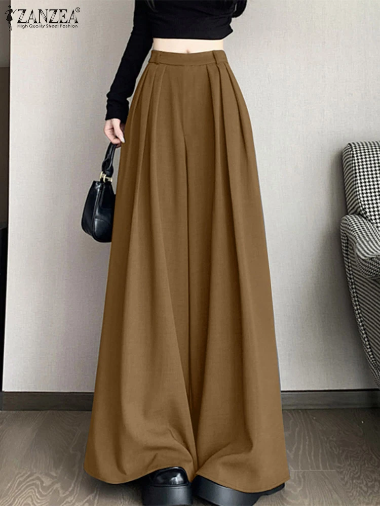 ZANZEA Elegant Women Trousers Solid Color Elastic High Waist Casual Drapey Wide Leg Pants 2025 Spring Loose Pleated Pantalon
ZANZEA Elegant Women Trousers Solid Color Elastic High Waist Casual Drapey Wide Leg Pants 2025 Spring Loose Pleated Pantalon