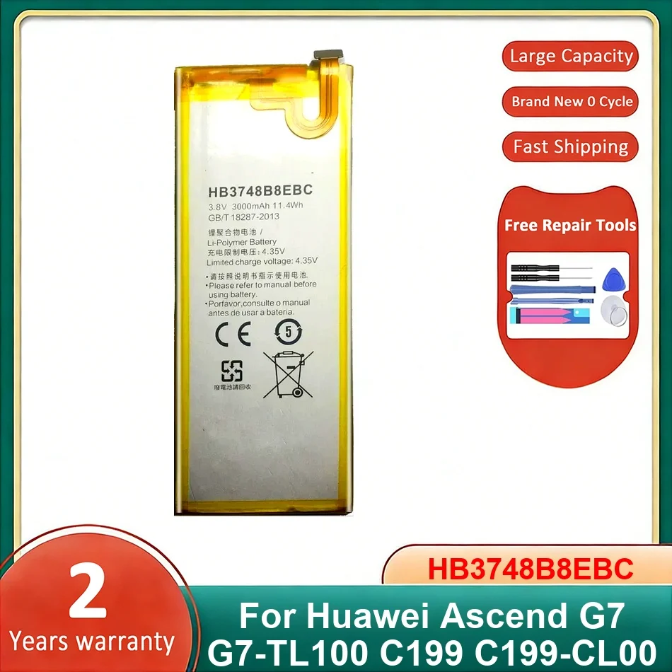 Аккумулятор для мобильного телефона HB3748B8EBC для Huawei Ascend G7 G7-TL100 C199 C199-CL00, новые батареи
Аккумулятор для мобильного телефона HB3748B8EBC для Huawei Ascend G7 G7-TL100 C199 C199-CL00, новые батареи